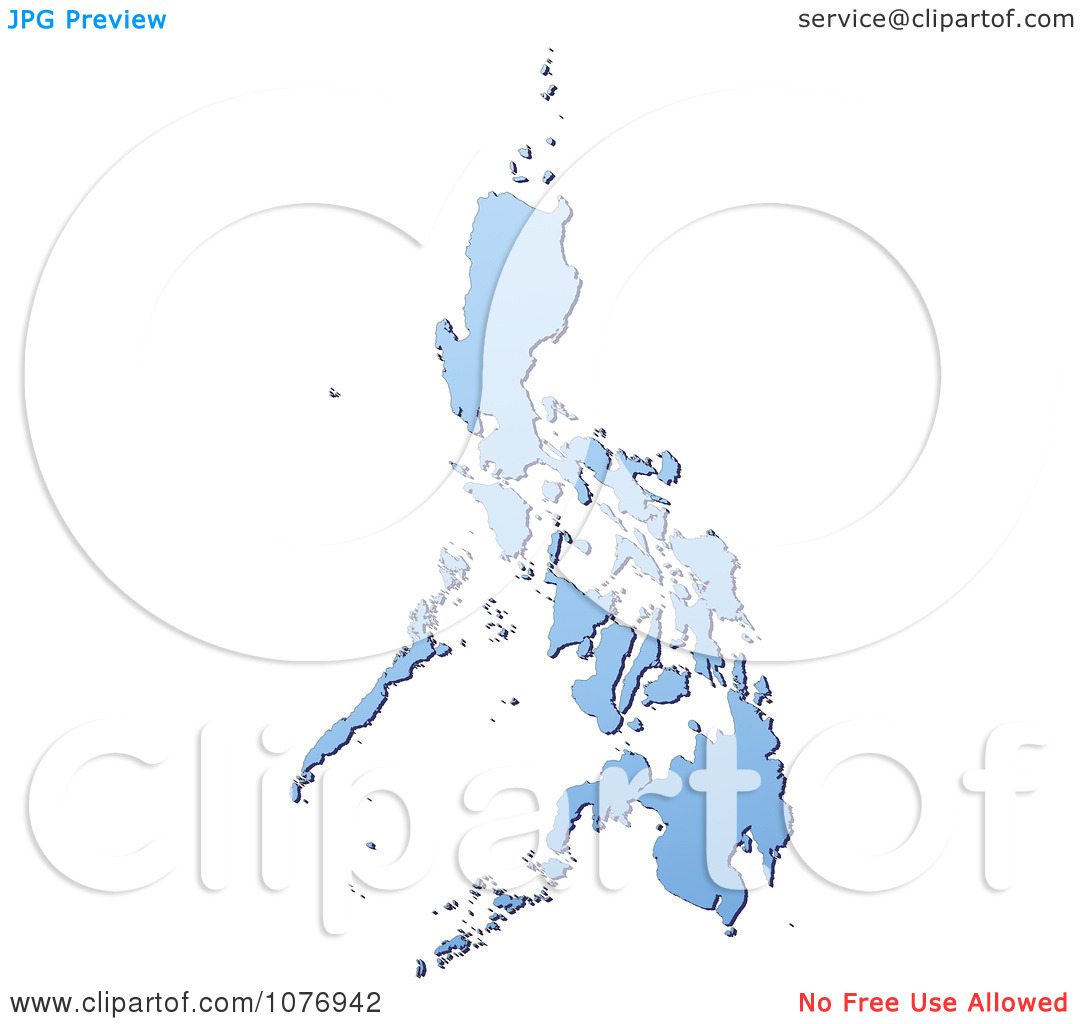 Clipart Gradient Blue Philippines Mercator Projection Map   Royalty    