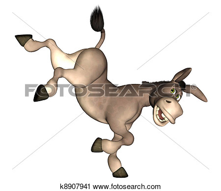 Clipart   Kicking Donkey  Fotosearch   Search Clip Art Illustration