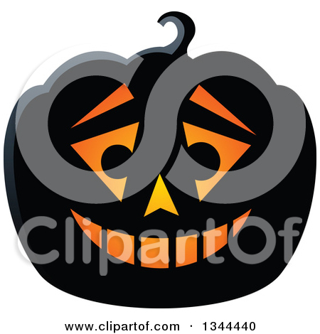 Clipart Of An Illuminated Halloween Jackolantern Pumpkin 9   Royalty    