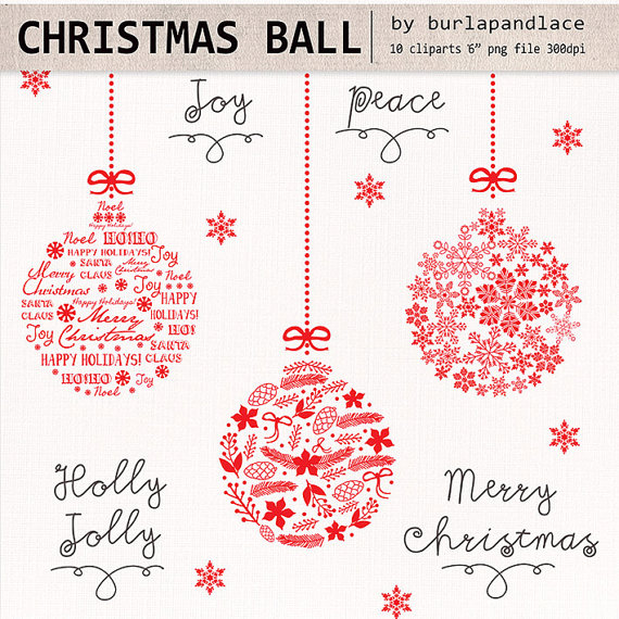 Clipart Winter Clipart Red Christmas Clipart Snowflakes Clipart On
