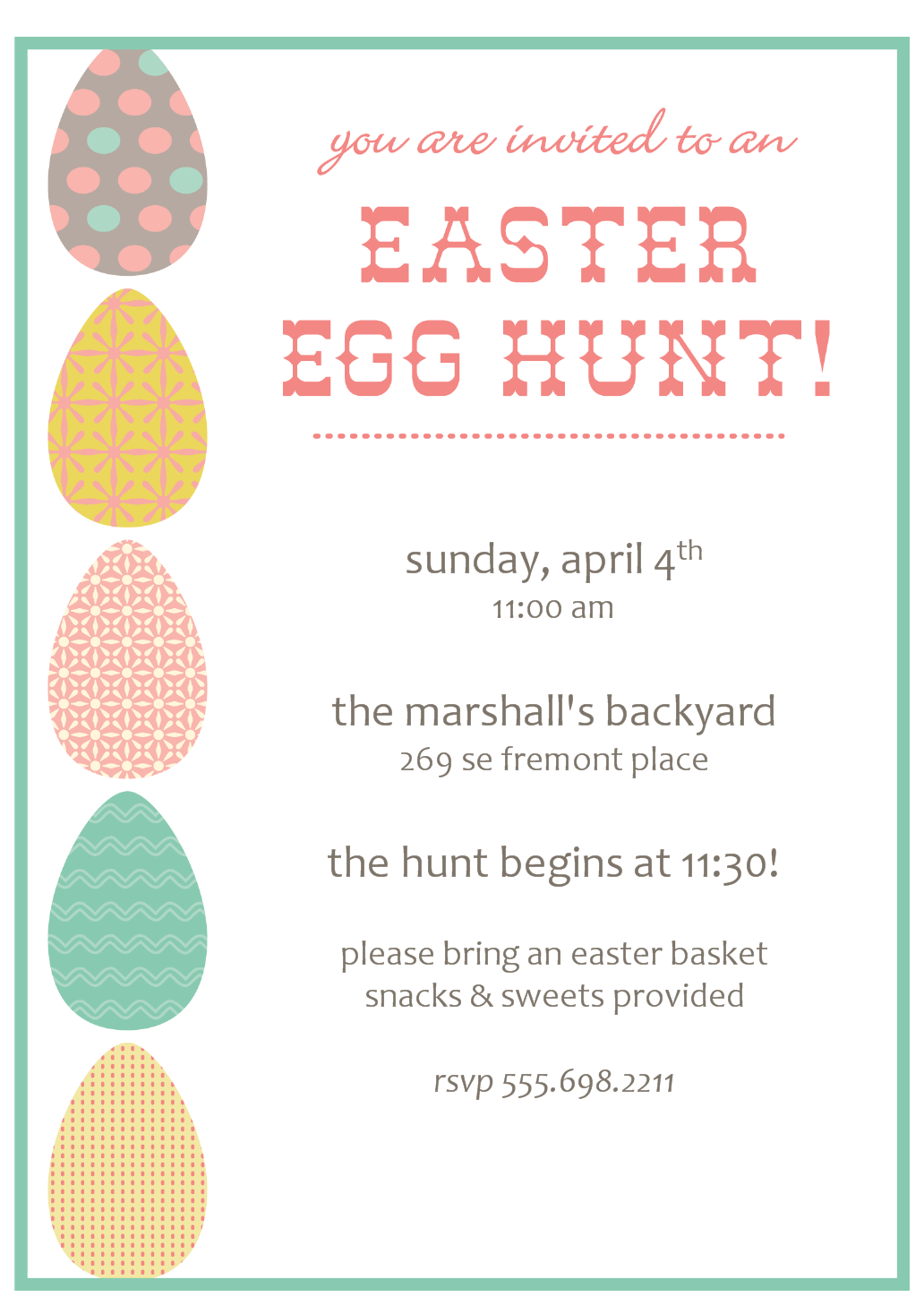 Easter Egg Hunt Invitation