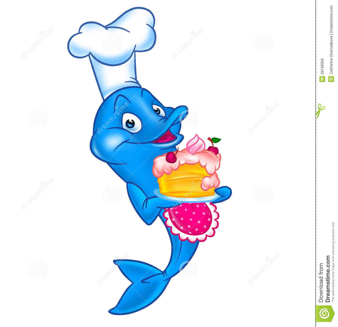 Fish Cheerful Chef Cook And Cake Royalty Free Stock Image   Image