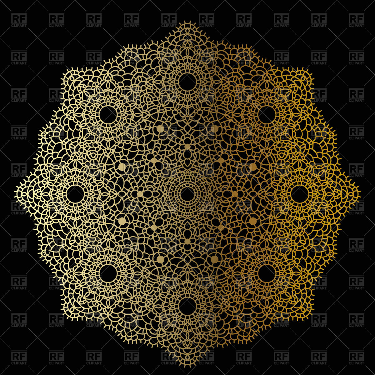 Gold Ornate Mandala On Black Background 78009 Download Royalty Free    