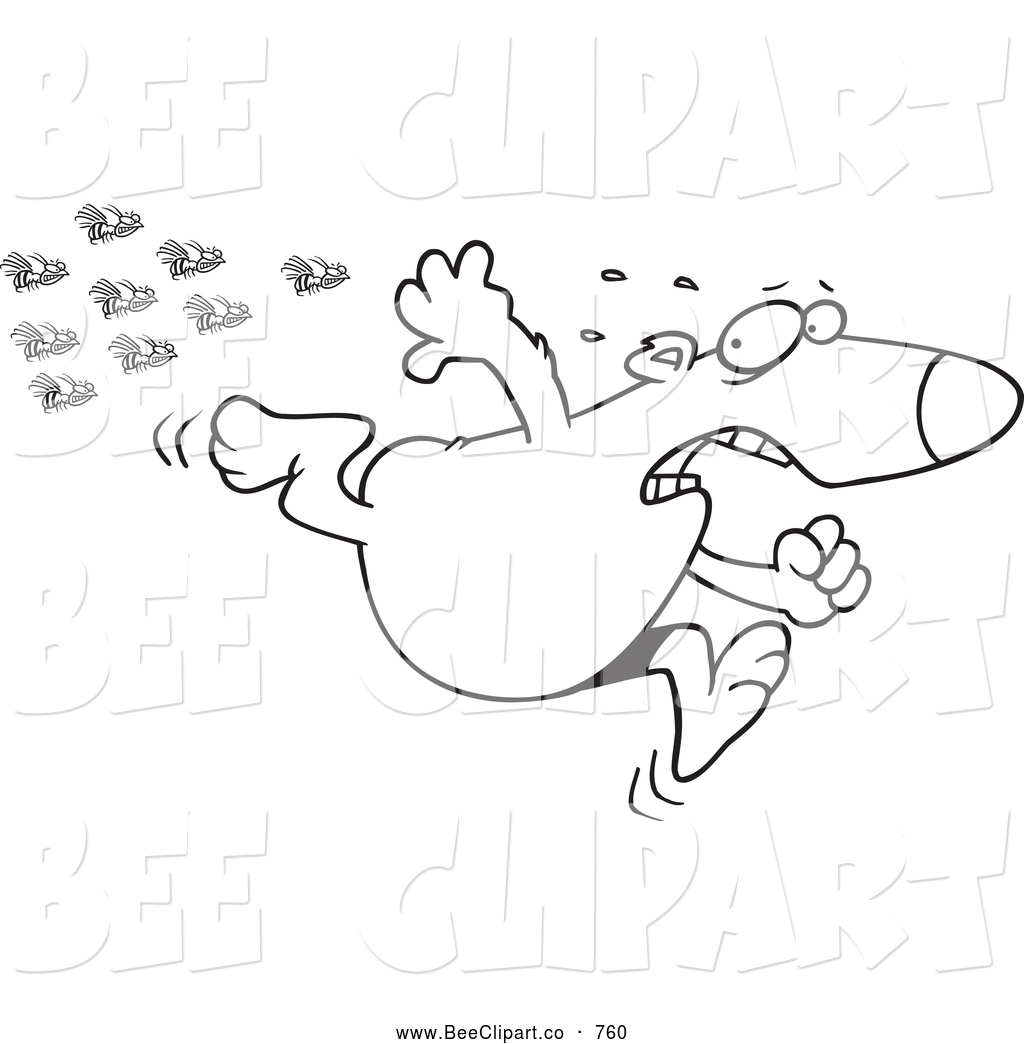Larger Preview  Cartoon Vector Clip Art Of A Coloring Page Of A Bear