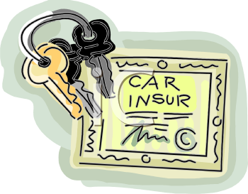 Royalty Free Clip Art Image  Car Keys And Insurance Paper