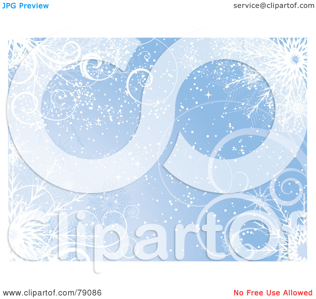 Royalty Free  Rf  Clipart Illustration Of A Blue Swirl And Snowflake