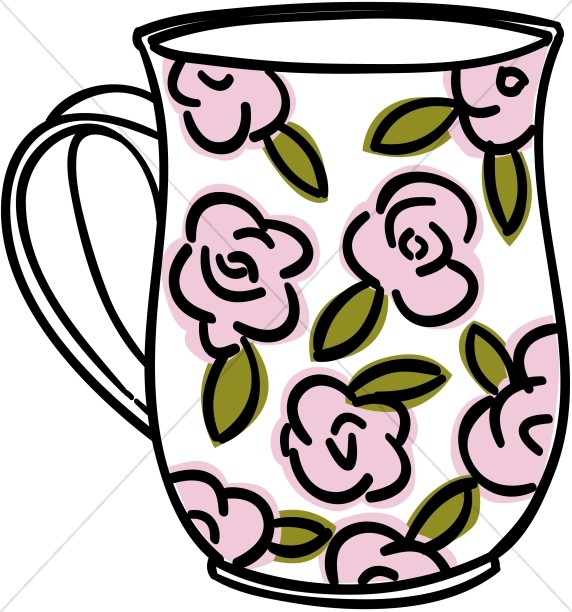 Tea Time With Pot And Cups   Tea Time Clipart