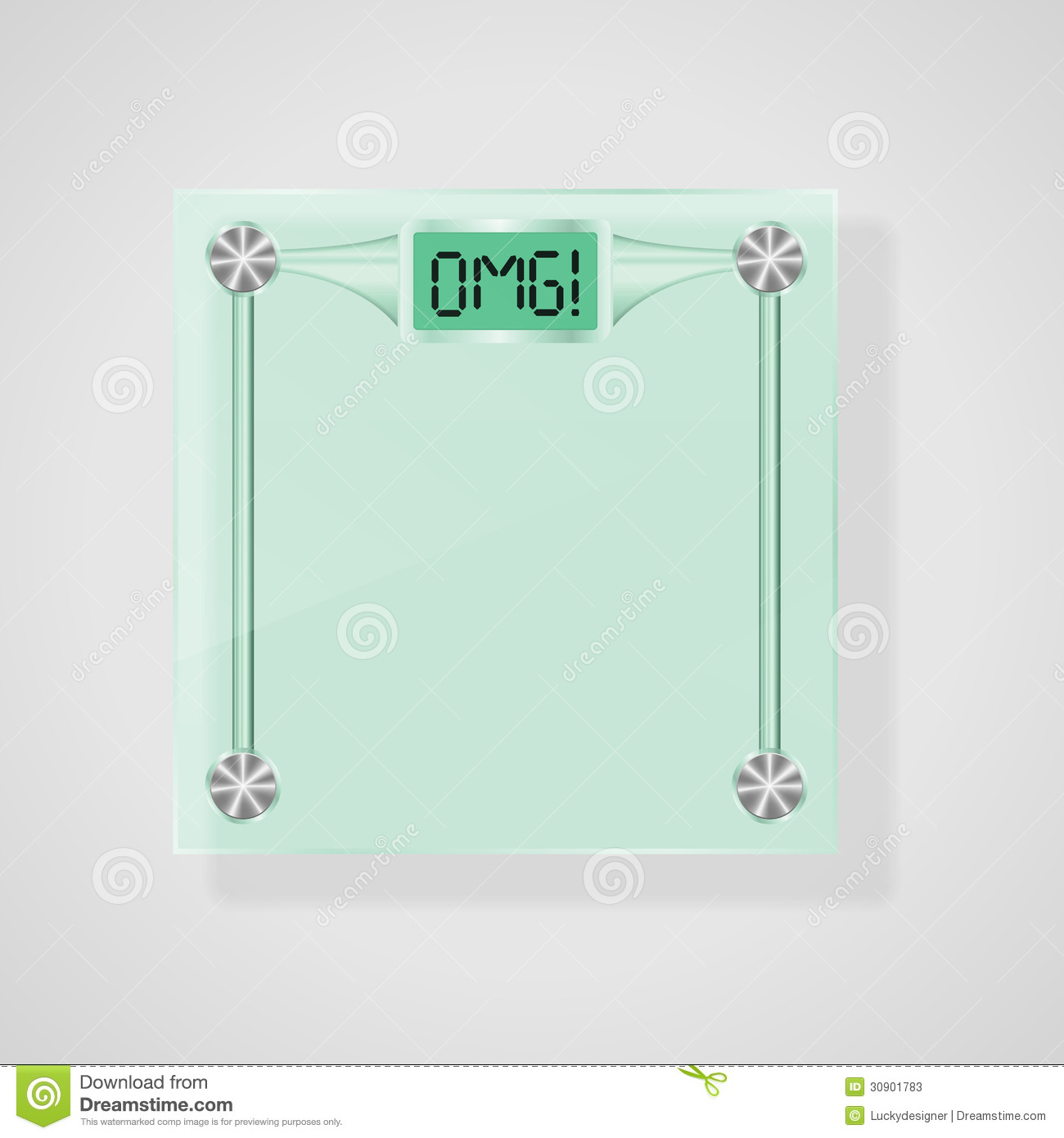 Transparent Glass Scales With Omg  Text  Weight Loss Concept  Vector
