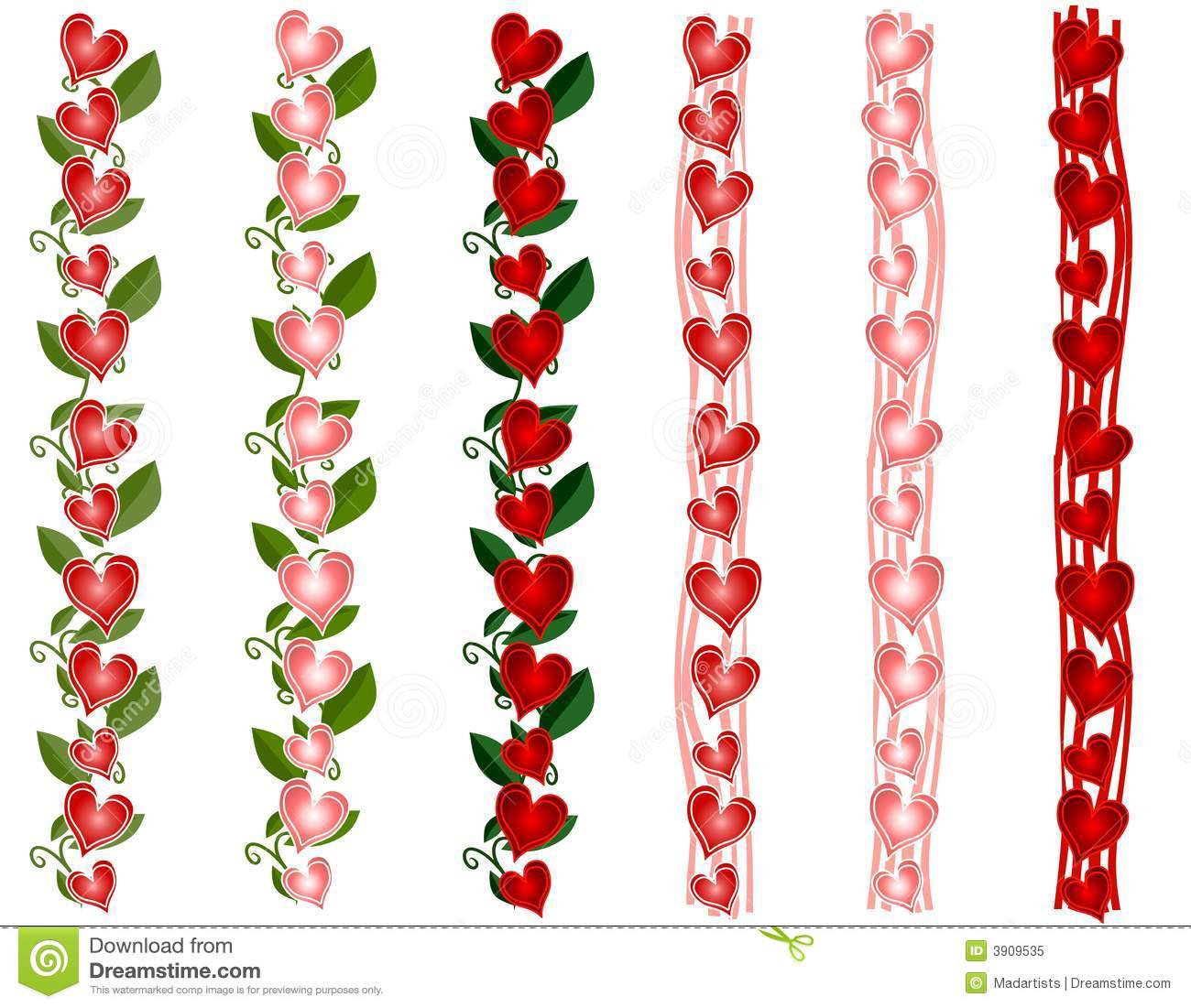 Various Valentine S Day Heart Borders Royalty Free Stock Photo   Image