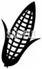 Black And White Corn On The Cob   Royalty Free Clipart Picture