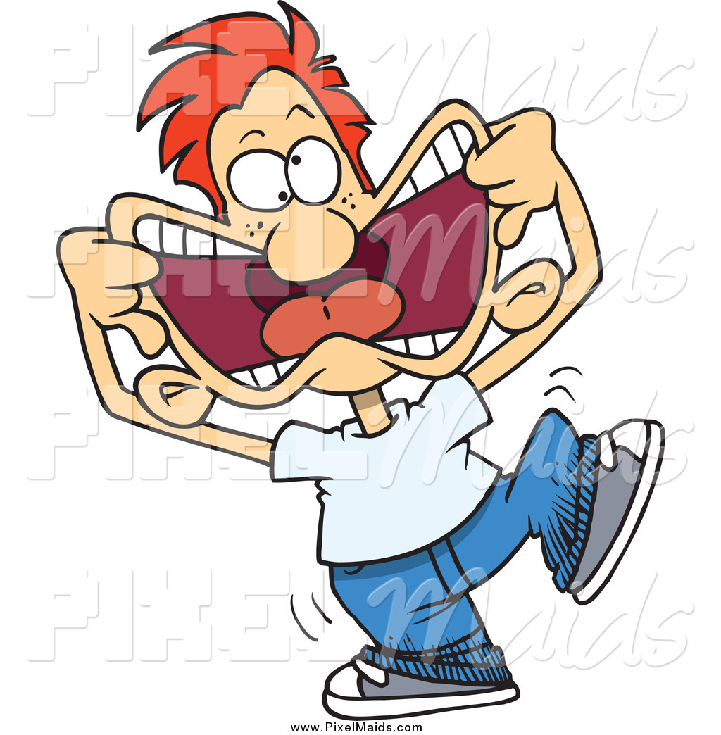 Clipart Of A Cartoon Arrogant Red Haired White Boy Making Funny