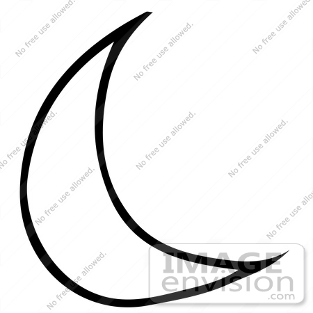 Clipart Of A Crescent Moon In Black And White   Royalty Free Vector    