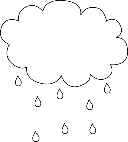 Clouds Clipart Black And White Rain Cloud Black White Png