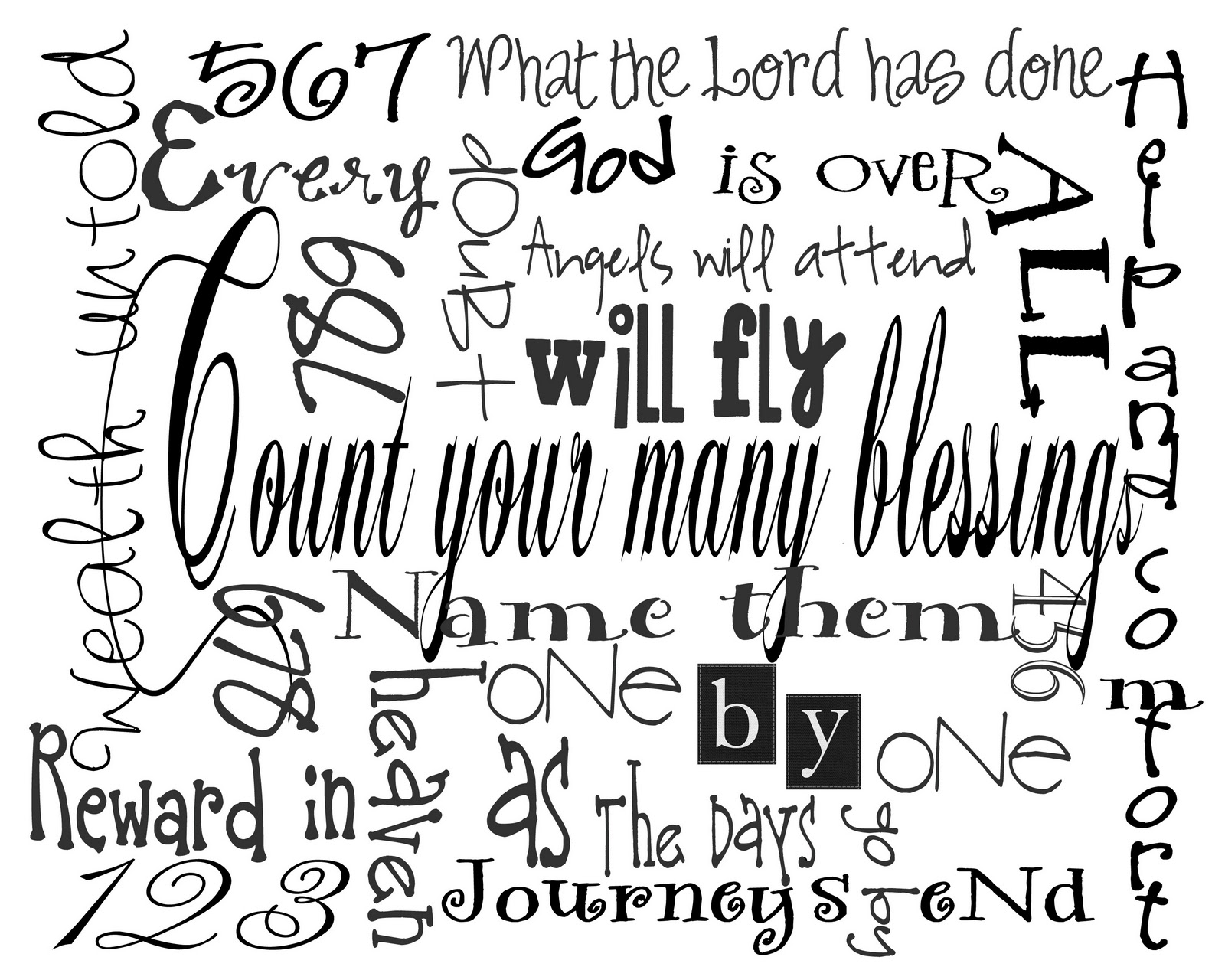 Count Your Blessing Subway Art Free Printable