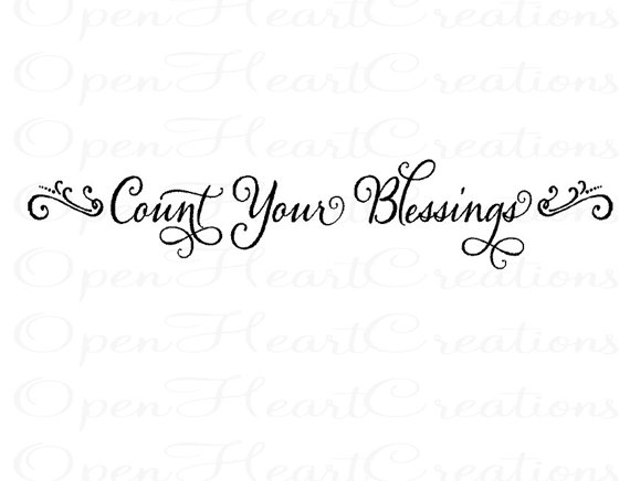 Count Your Blessings Wall Decal   Picture Photograph Family Entryway