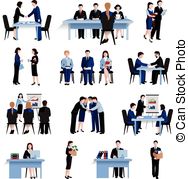 Human Resources Concept Flat Icons Set   Human Resources