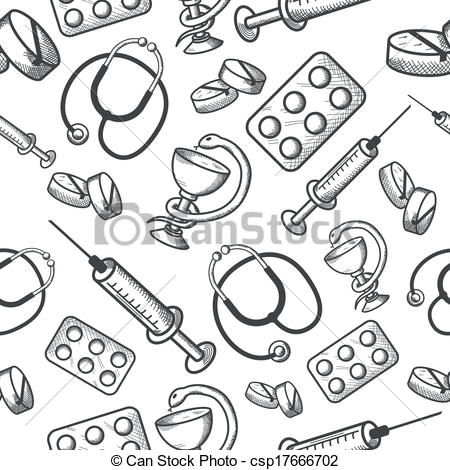 Medical License Clipart Seamless Background Of Medical