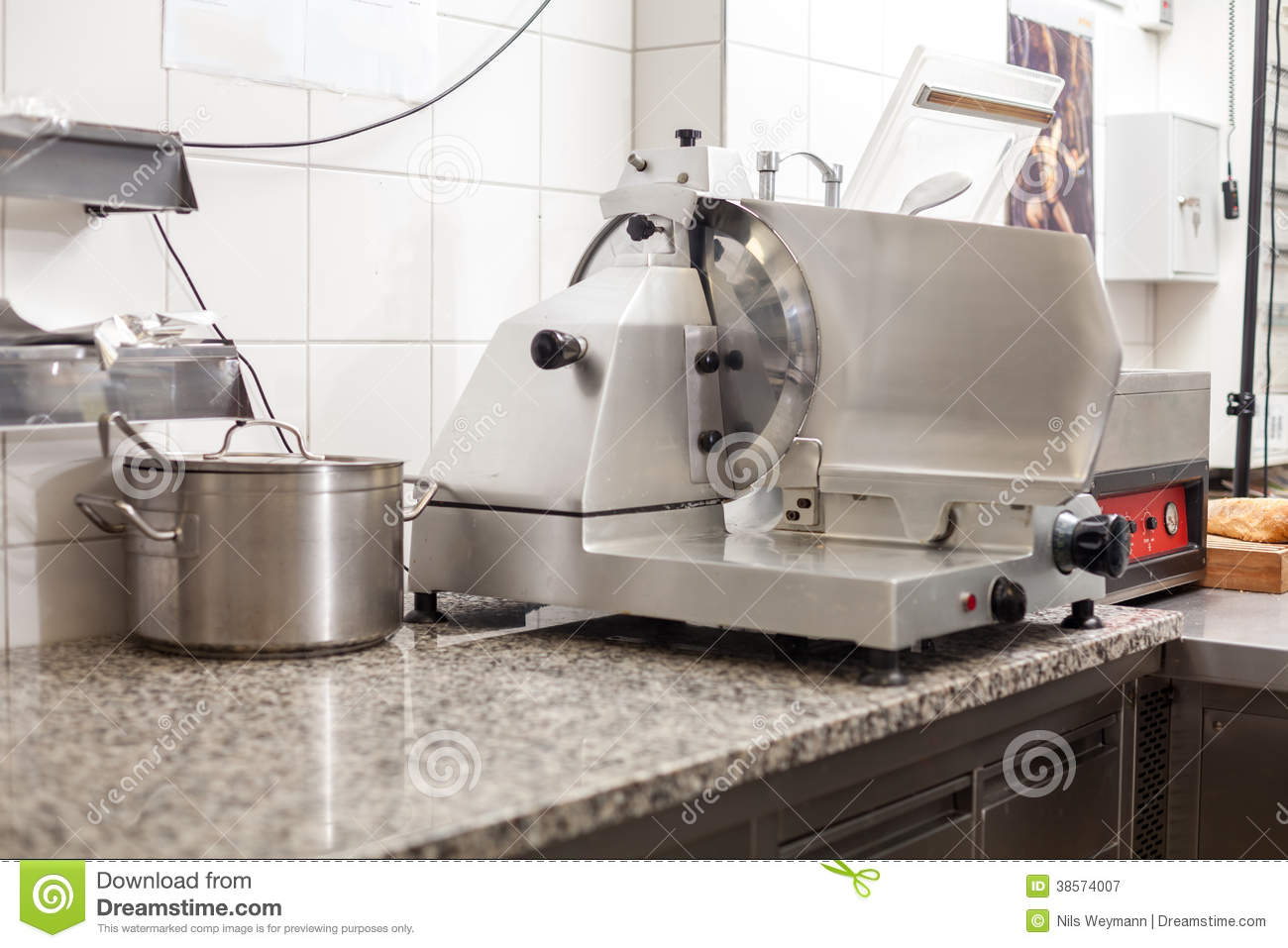 Neat Interior Of A Commercial Kitchen Royalty Free Stock Photography    