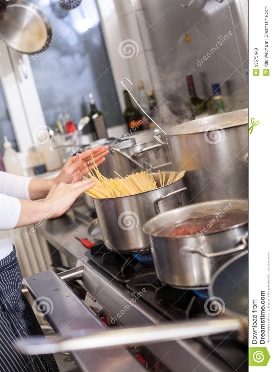 Neat Interior Of A Commercial Kitchen Royalty Free Stock Photos    