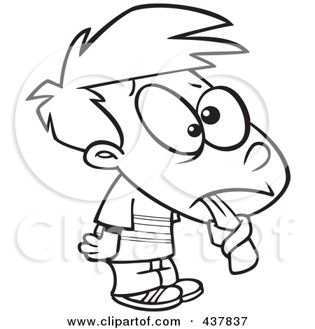 Of A Shamed Boy With A Bag On His Head   Royalty Free Vector Clipart