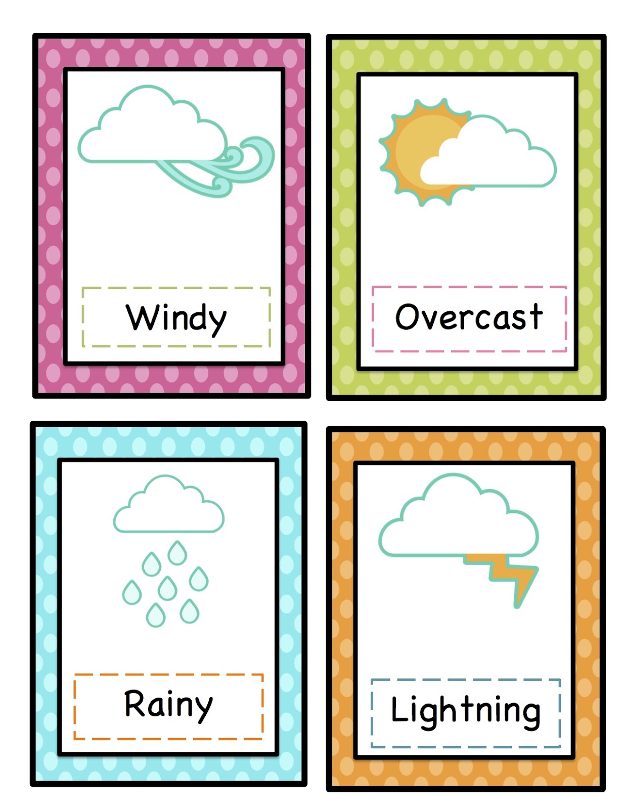 Preschool Printables  Weather Cards Printable   Clipart Best   Clipart    