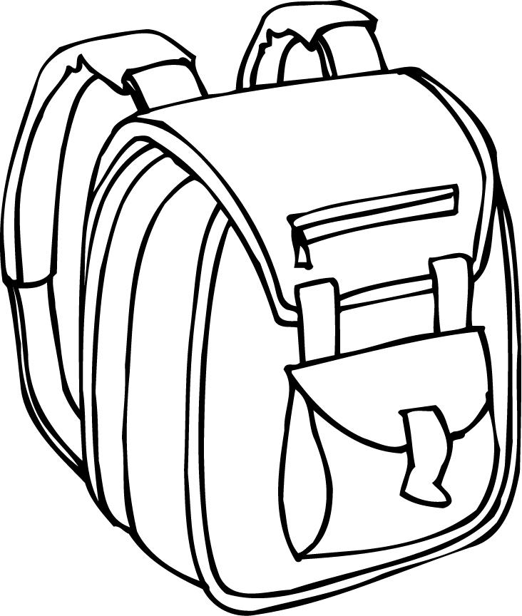 Printable Outline Of A Backpack With Padded Straps   Coloring Point