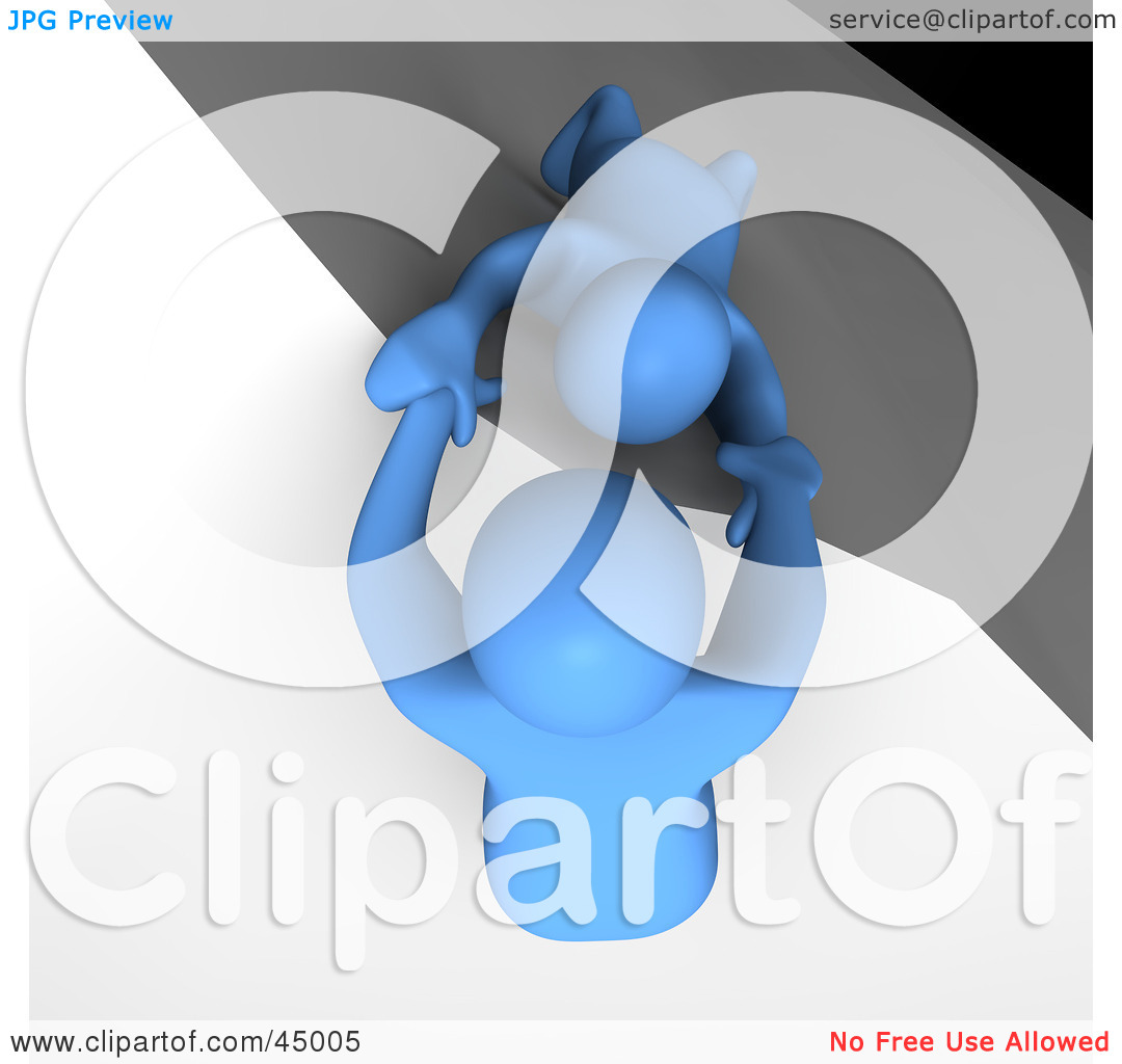 Royalty Free  Rf  Clipart Illustration Of A 3d Azul Man Character