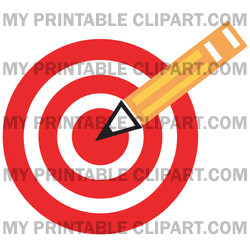 Yellow Number Two Pencil Over A Red Bullseye Target Symbolizing    