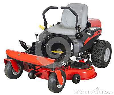 Zero Or 0 Turn Riding Lawn Mower Used For Cutting Grass  Isolated On