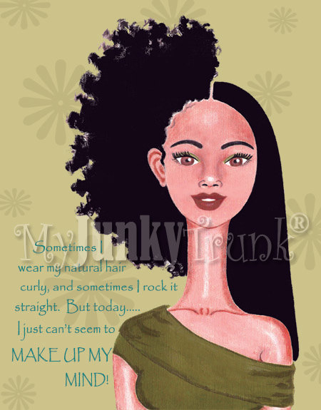 African American Art Natural Hair Art Black Woman By Myjunkytrunk