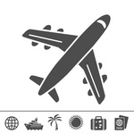 Airport Services And Air Travel Icons Vector