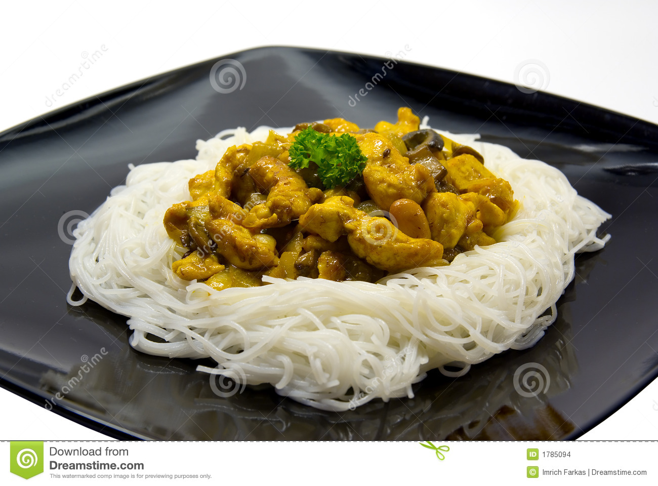 Chinese Chicken With Rice Noodles  Stock Images   Image  1785094