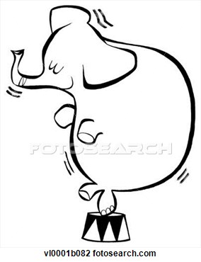 Clipart   Circus Elephant Balancing  Fotosearch   Search Clipart