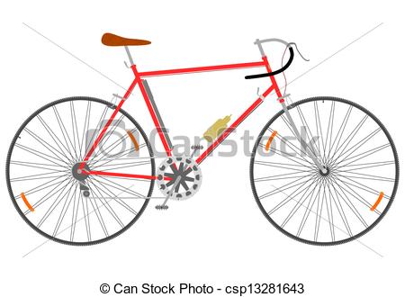 Eps Vector Of Road Bike   Fast Road Bike In Retro Style Csp13281643