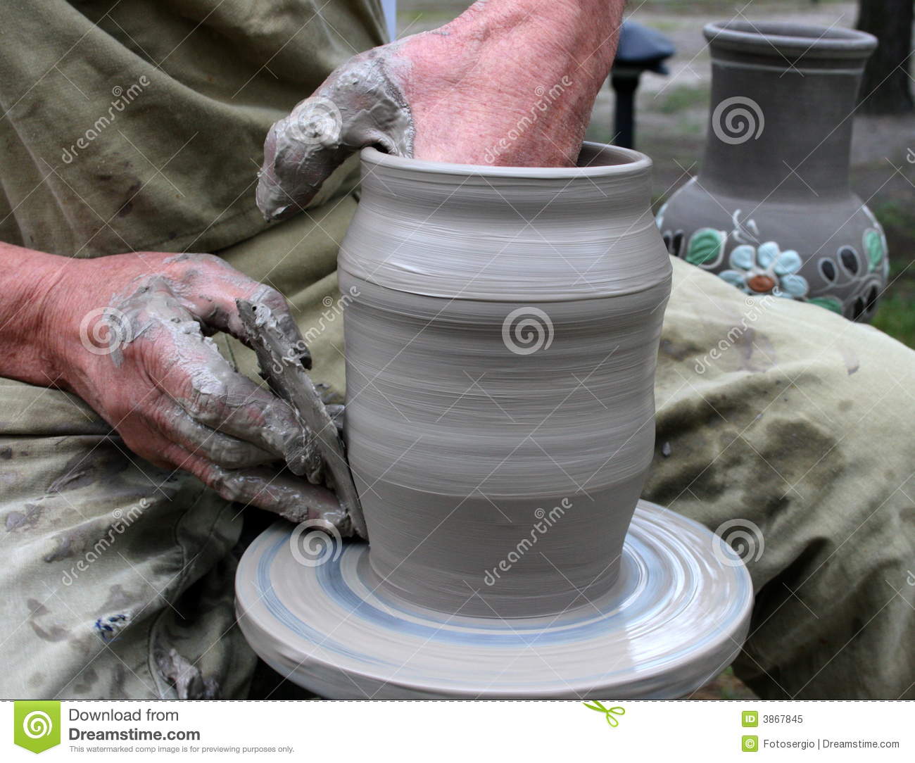 Hands Shaping Clay On Potter S Wheel Royalty Free Stock Photo   Image    
