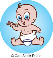 Happy Baby   Vector Illustration Of A Cute Sitting Baby In