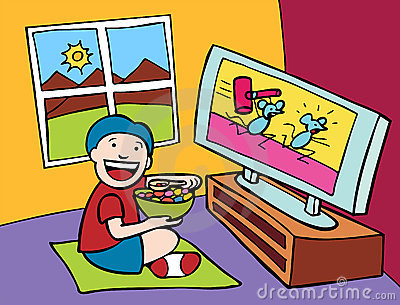 Kid Watching Tv Royalty Free Stock Photography   Image  9314687