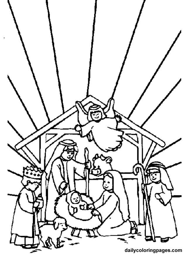 Nativity Scene Bible Coloring Sheets 01