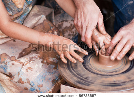 Pottery Wheel Clipart On A Turning Pottery Wheel