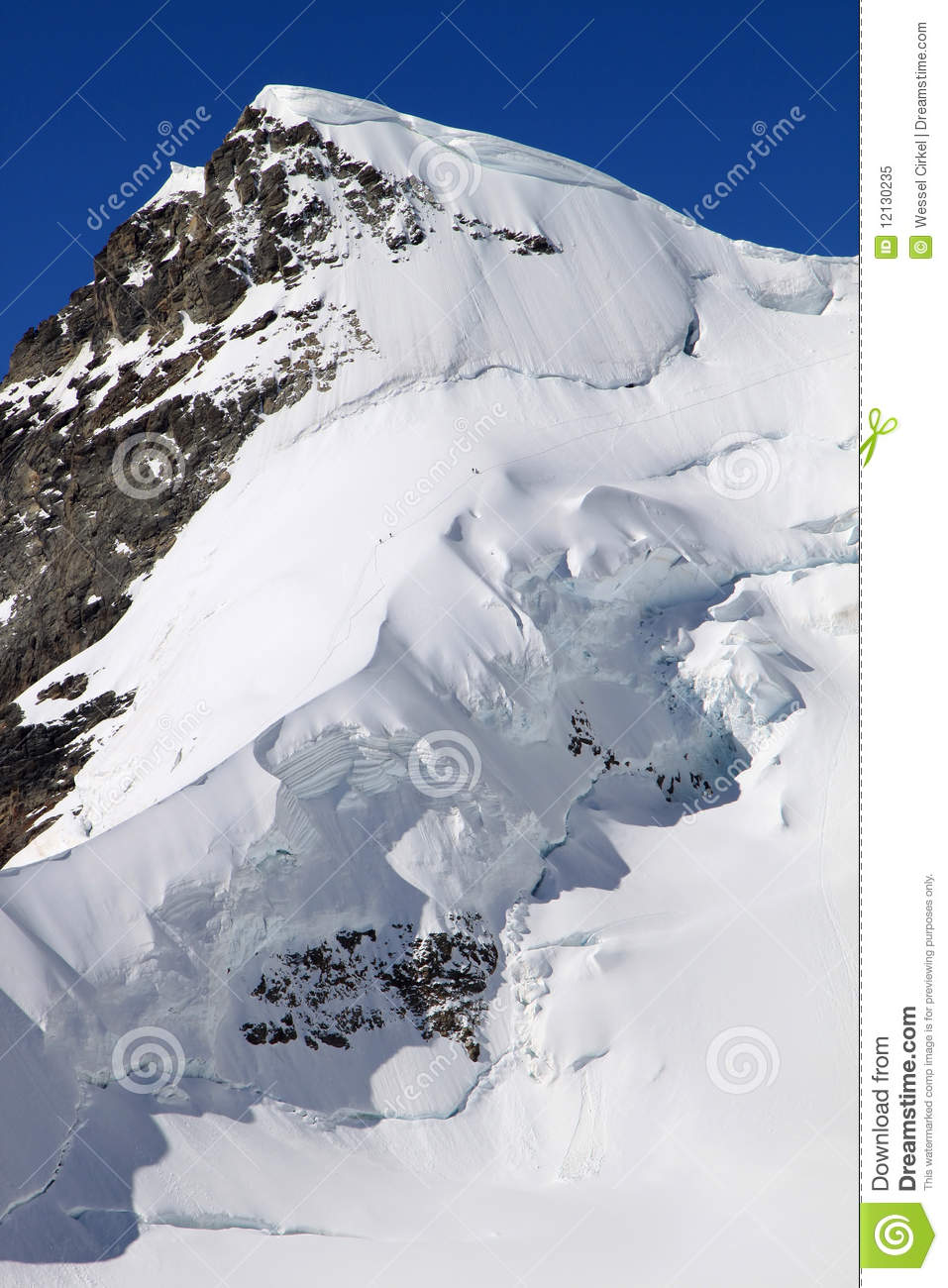 Royalty Free Stock Photo  Walking In Snow To The Top Of The Swiss