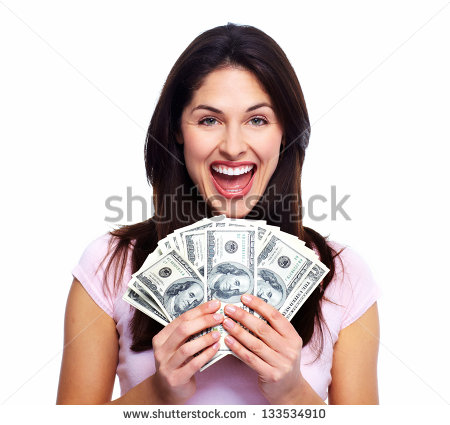 Shutterstock Happy Woman With Money Isolated On White Background