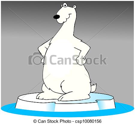Stock Illustration   Polar Bear On An Iceberg   Stock Illustration