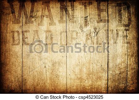 Stock Photo   Old Western Wanted Sign On Wooden Wall    Stock Image