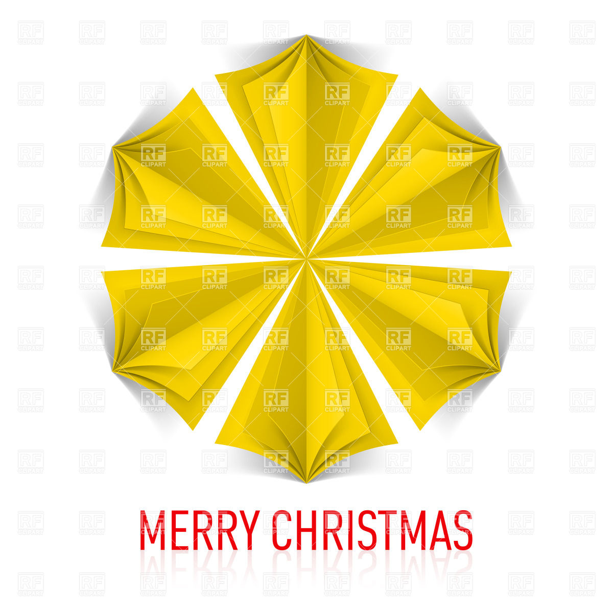Yellow Origami Snowflake On White Background 25912 Objects Download    