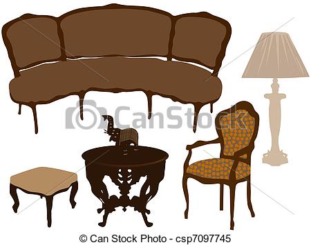 Antique Furniture Isolated On White Background