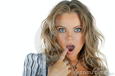 Beauty Woman Wonder Face With Open Mouth Stock Images   Image  5521034