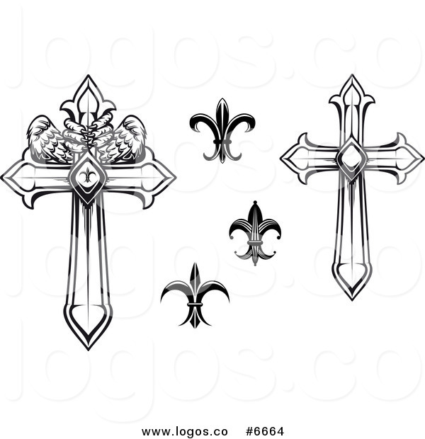 Black And White Cupid Heraldry Vector Illustration   Black Models