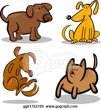       Cute Cartoon Dogs Or Puppies Set  Stock Clipart Gg61762189