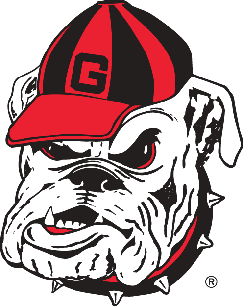 Georgia Bulldogs Secondary Logo  1964    Angry Bulldog With G Hat