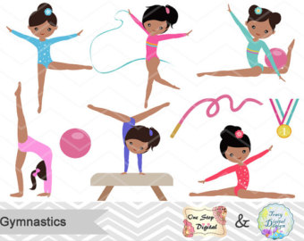 Gymnastics Digital Clipart Digital Girls Gymnastics Clip Art Gymnastic    